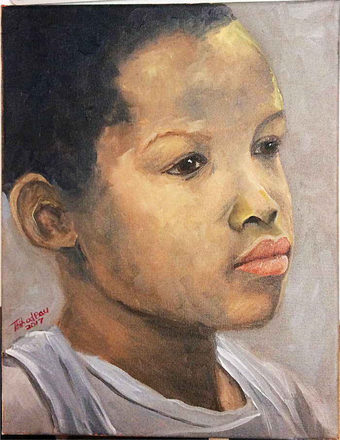 painted portrait of a child