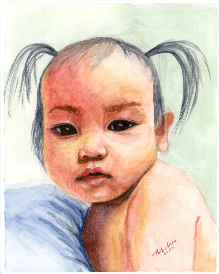painted portrait of child